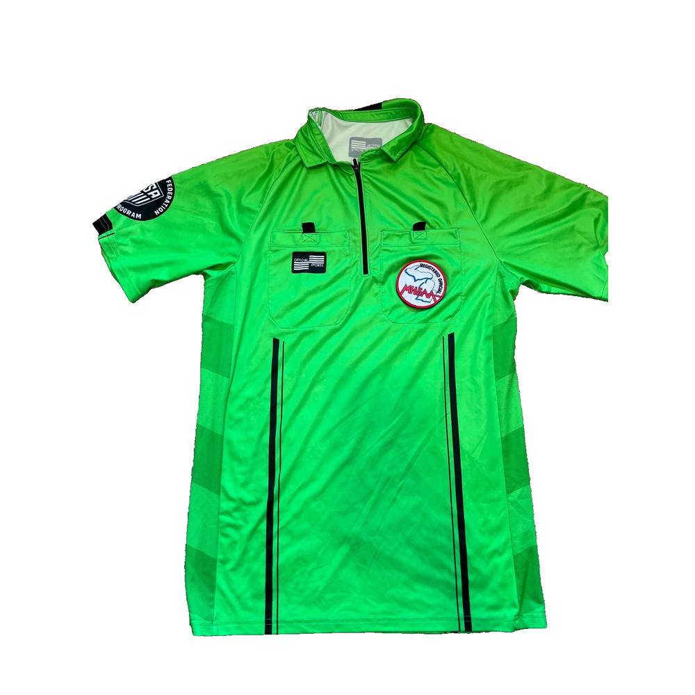 Official Sports USSF Soccer Jersey Men's Medium Short Sleeve Green Futbol Polo